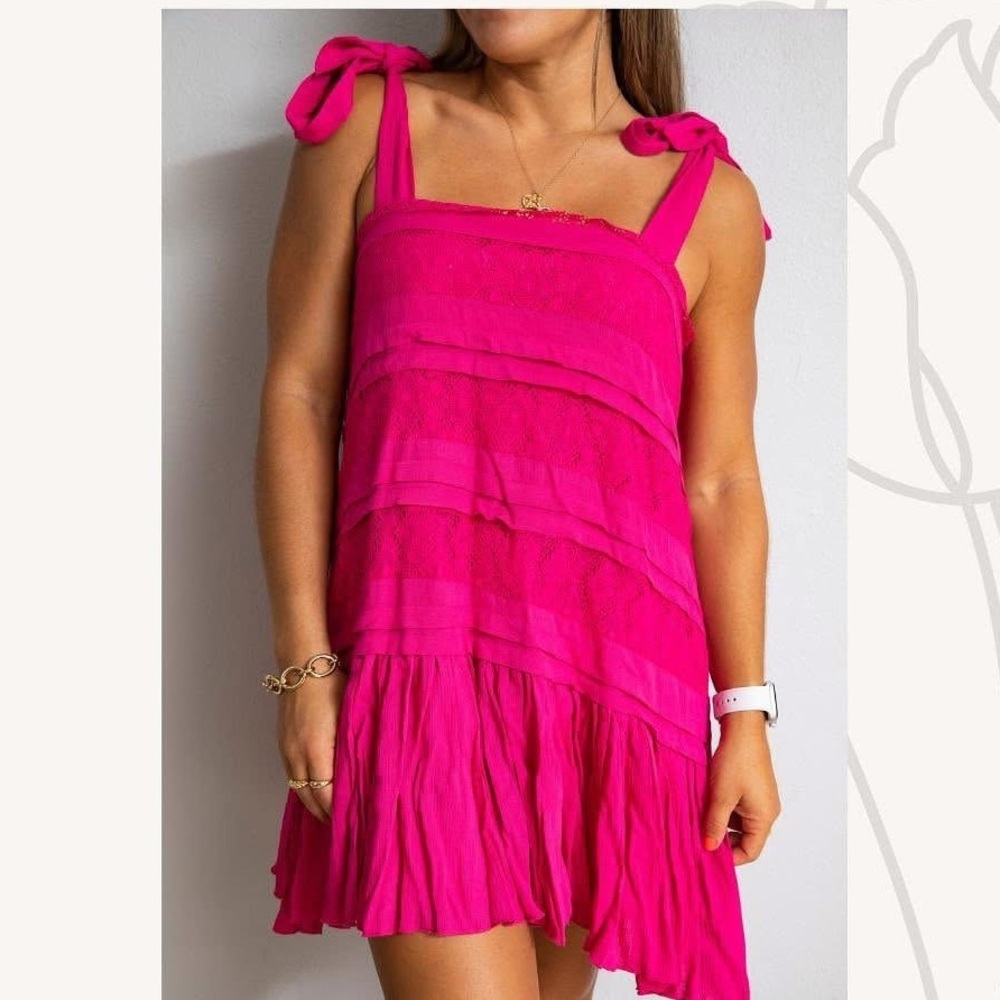 ⭐️Baeverly,Fun,Fantastic,Fuscia Dress, Super Soft,Adjustable Length,EUC,Size M - Picture 7 of 14